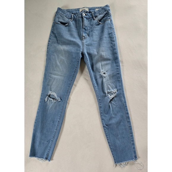 PacSun Denim - PacSun▪️Super Stretch Push-Up Light Blue Distressed Skinny Ankle Jeans